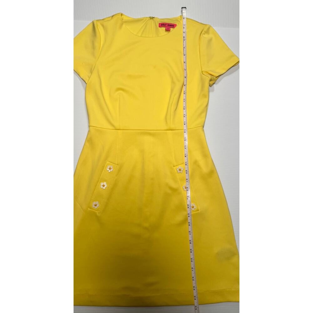 Betsey Johnson A-Line Mini Dress Yellow Women’s 4 Daisy 60s Retro Dopamine - Picture 11 of 16
